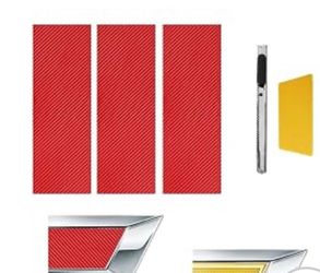 DIY Car emblem wrap ( carbon fiber red) 3pcs.