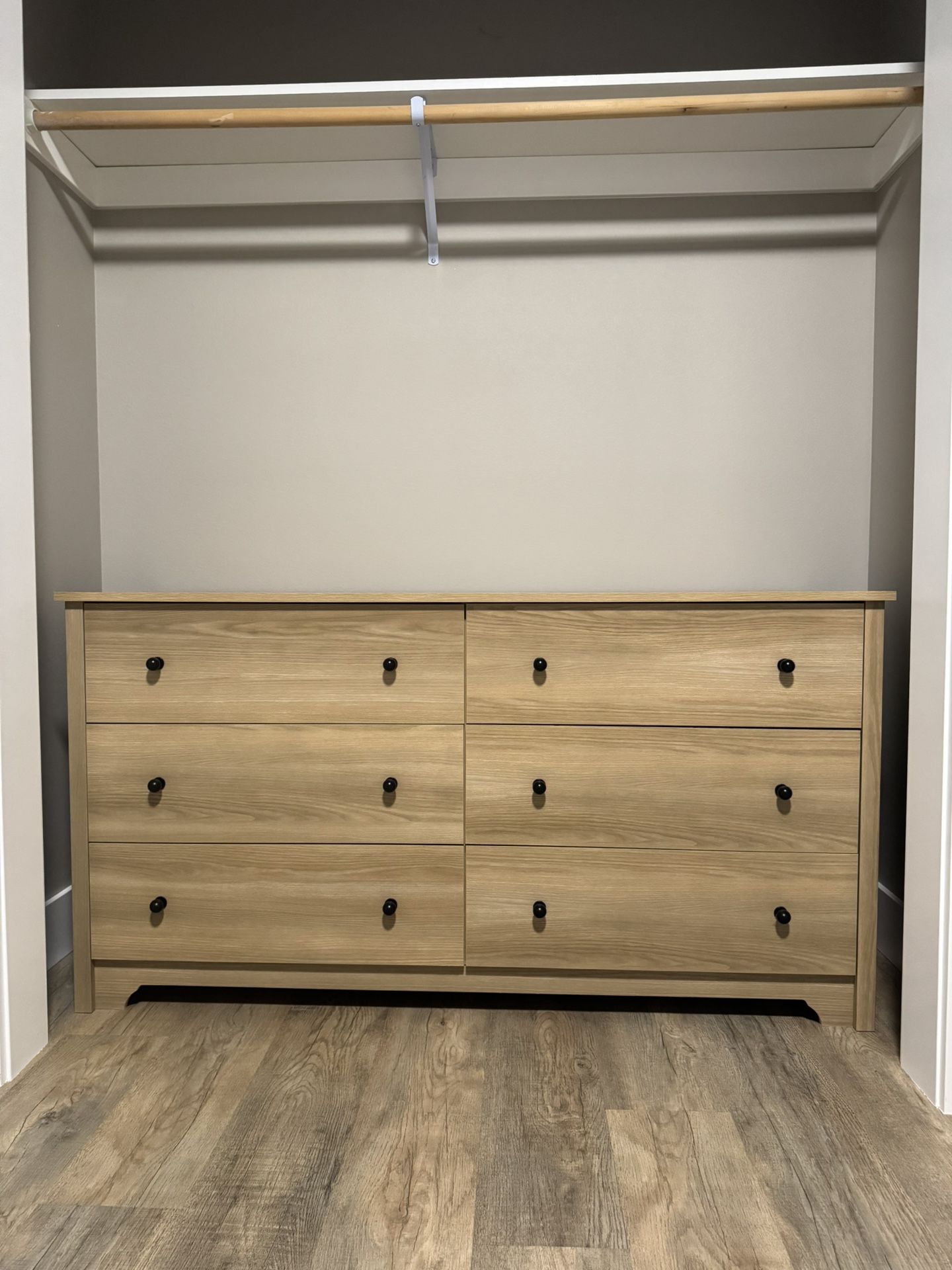 6 Drawer Wood Tone Dresser