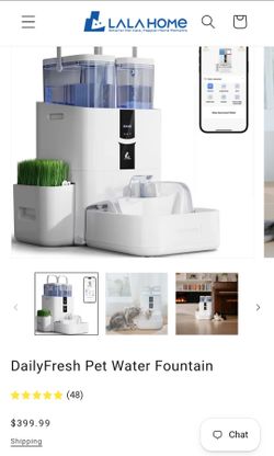 LALAHOME PET WATER FOUNTAIN. THE ULTIMATE SOLUTION TO DIRTY PET DRINKING WATER.