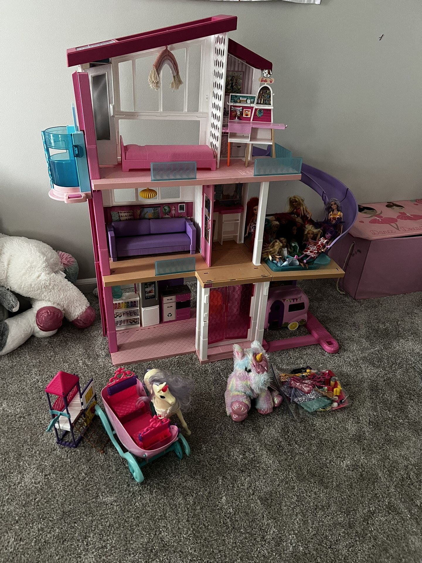 Barbie house and accessories 