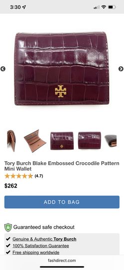 Brand New Tori Burch Crocodile Embossed Wallet