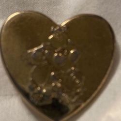 Monsters Inc Disney Pixar Sully 2012 Gold-Toned Heart Shaped Metal Hat Jacket Pin