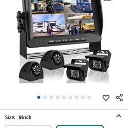 Backup Camera System With 9 Quad Split Monitor 