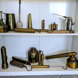 ANTIQUE  BRASS, AUTOMOBILIA, MANCAVE, Railroad Decor, owners 50 Year Collection, Must reduce my Collection 