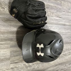 Baseball Helmet & Glove 