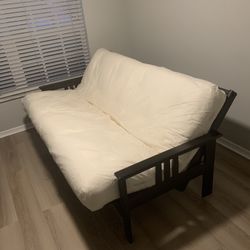 Full-size Dark Wood Frame Futon