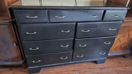 Solid wood black dresser