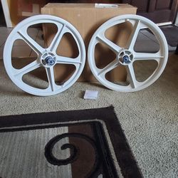 NEW Bicycle Bmx Mag Wheels Skyway Tuff ll 20" White