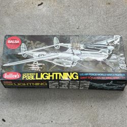 Guillow’s Lockheed P 38 Lighting Fighter- scale 3/4”-1”-0”- 2001-NOB