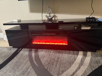TV Stand with Built-In Electric Fireplace