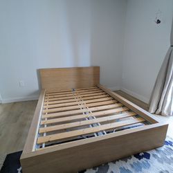 IKEA Bed Frame Full, White Stained Oak Veneer