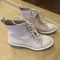 Pink Suede Dock Marten Style Boots -7