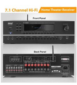 Pyle PT796BT 7.1-Channel Hi-Fi Bluetooth Stereo Amplifier - 2000W, Surround Sound, 4K HD Support