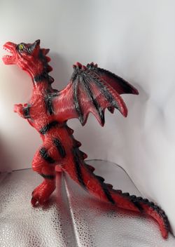 Vintage-Style Roaring Red Dragon Figure