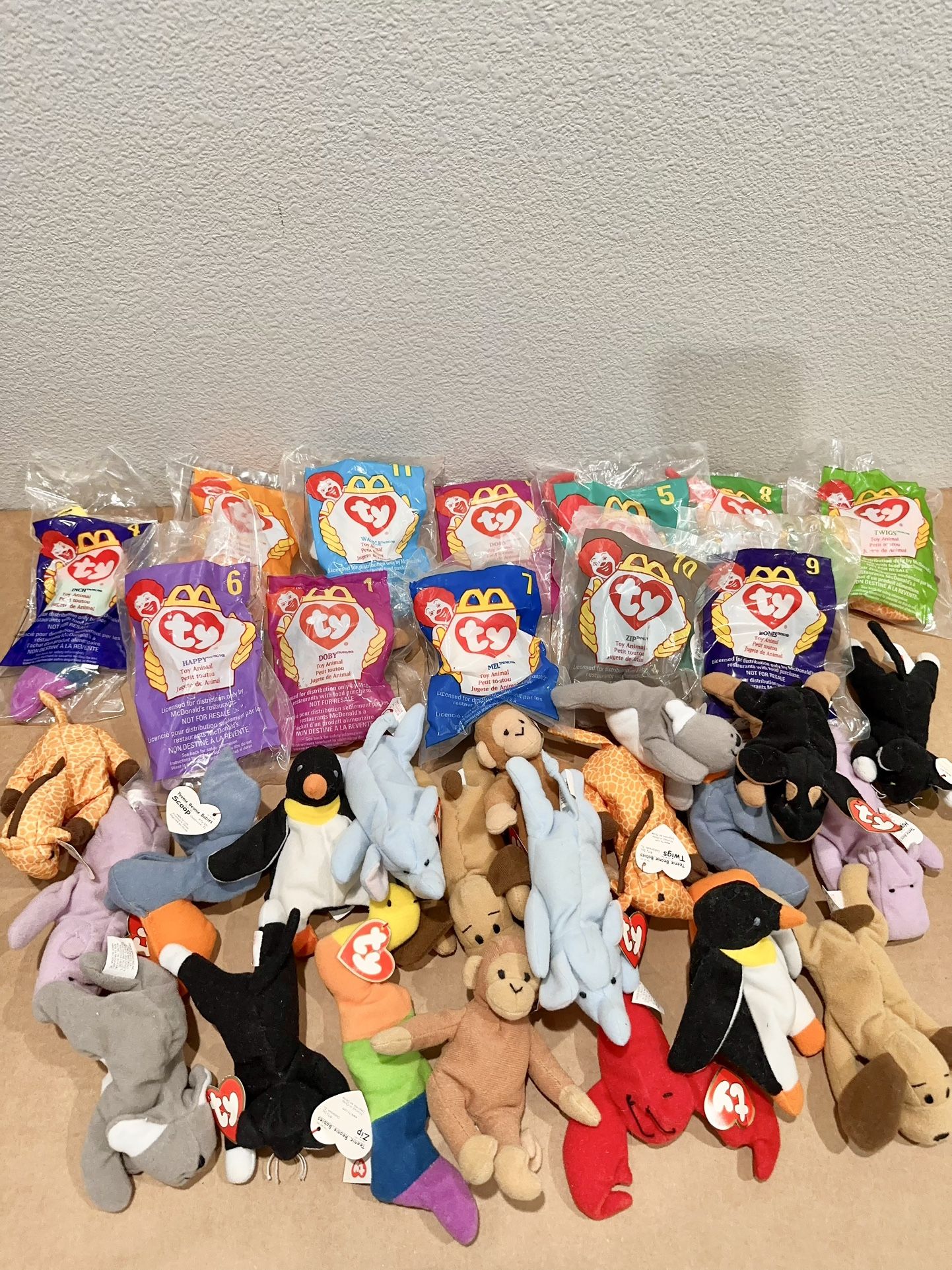 🧸Complete TY Beanie Babies from the 1993 McDonald’s Happy Meal Lot of 33