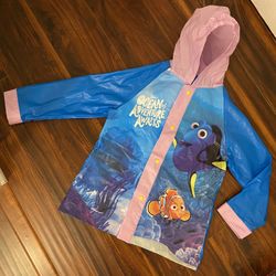 Disney Finding Dory Hooded Rain Jacket for Girls Size S/M ☔️💦🐟🐠💜