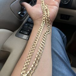 24 Inch 14k Solid cuban men Chain