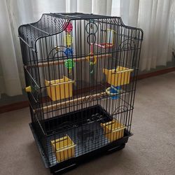 Parakeet Cage with Toys & Care Manual
