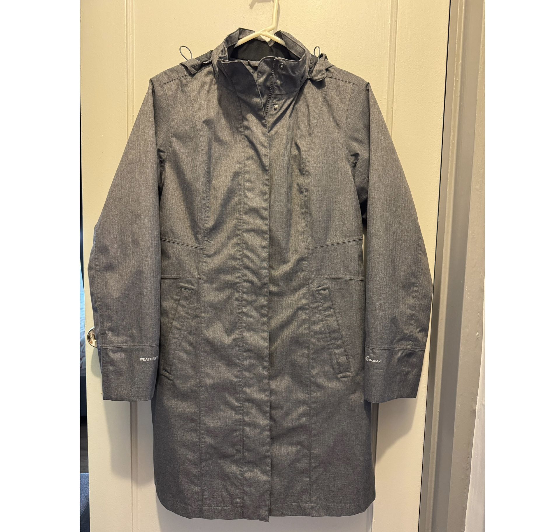Eddie Bauer Girl On The Go Insulated Trench Coat Gray Womens Size S 