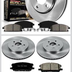  PowerStop Front Brake Kit For Lexus RX-06 |RX-09 |RX400h 2006-08 |Toyota Highlander 2006-07 - Disc Rotors & Ceramic Brake Pads Replac