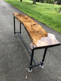 Sugar maple live edge bar
