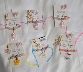 Random sanrio earrings and bracelets