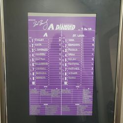 Diamondbacks 9-26-2003 Signed Line Up Card va. St. Louis Cardinals