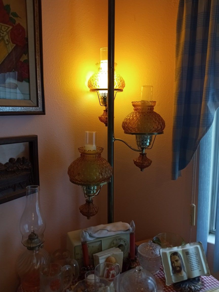 Vintage Mid Century Tension Pole Lamp