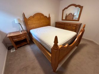 Aspenhome Solid Wood Queen Bedroom Set + Guest Mattress
