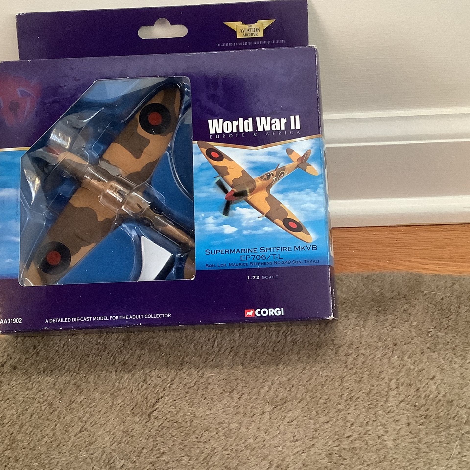 Corgi Diecast Super Marine Spitfire WWII Plane NIB