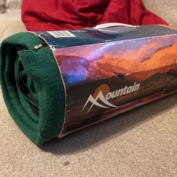 Mountain Trails Green Travel Blanket