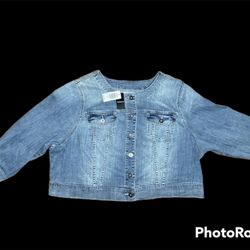 NWT Torrid  Collarless Blue Jean Denim Jean Jacket Size 4