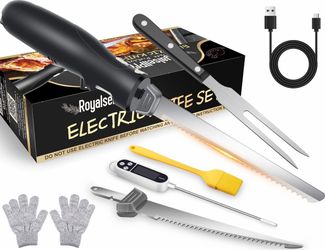 Cordless Rechargeable Electric Knife Easy Slice And Assemble With Storage Case, Wireless Serrated Edge Blades Slicer Set With Ergonomic Handle And Saf