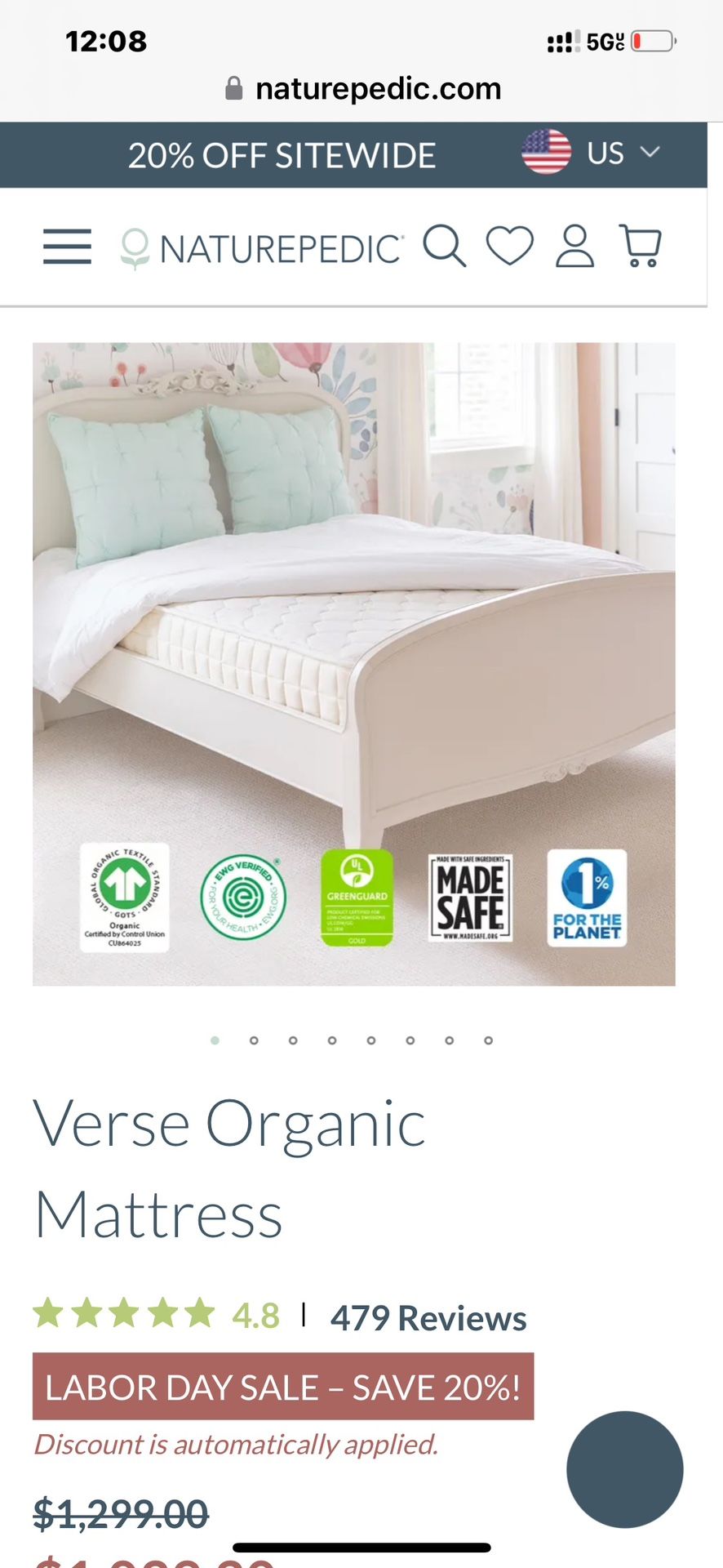 Full Size Nature Pedic Organic Mattress Or Full Size Gel Max 12 Inch Mattress cheaper