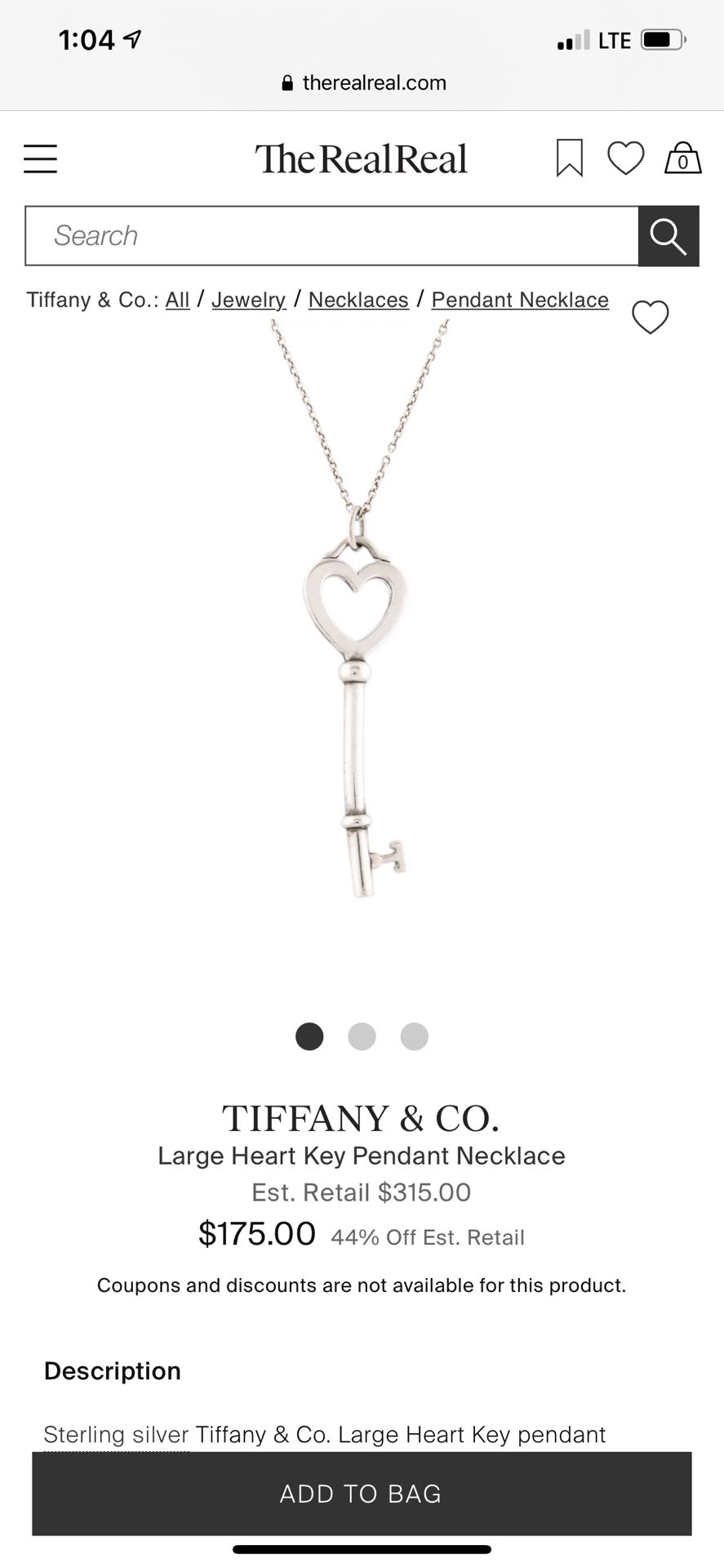TIFFANY & Co Pendant .925 silver