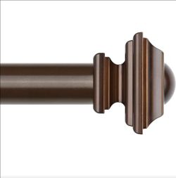 KAMANINA Bronze Curtain Rods for Windows 72 to 144 Inch(6-12ft), Heavy Duty Long 1 Inch Curtain Rod 32 to 144 Inches, Decorative Single Drapery Rods, 