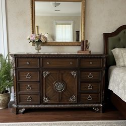 Timeless Elegance: Stunning Nine-Drawer Dresser with Intricate Detail