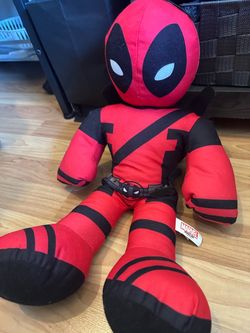 Marvel Deadpool Plush Stuffed Figure Toy w/ Tag Red Black White