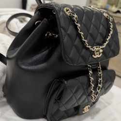 Black Gold Hardware Cc Backpack Quilt 