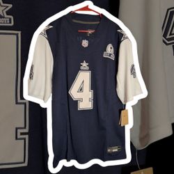 Navy Blue and White Nike Dallas Cowboys Dak Prescott Legends Jersey