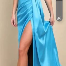 Satin Turquoise Dress 