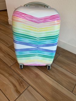 Pottery Barn Teen Rainbow Hardshell Carry-On Spinner Luggage
