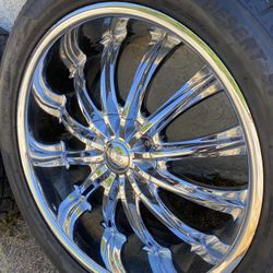 Wheels Chrome Chevrolet 305/40/R22 Tires Fits Chevrolet Van/Silverado .