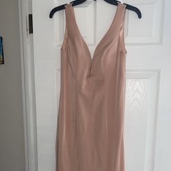 Pink Silky Body Tight Dress XS