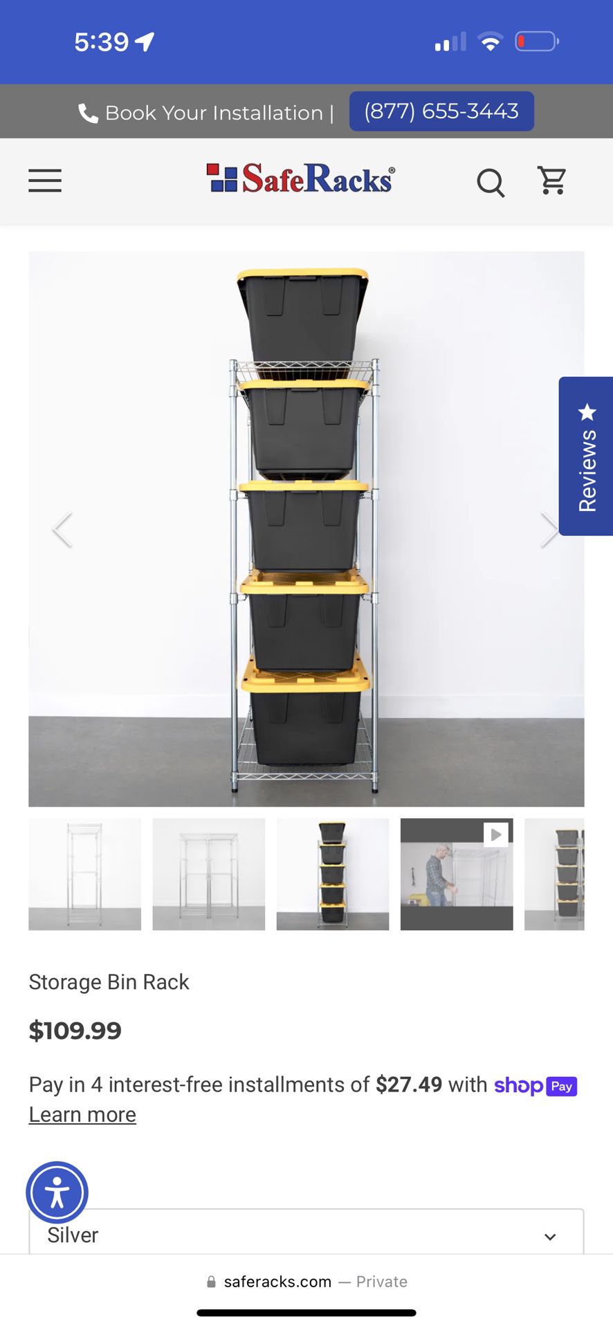 *NEW in box* 5-tier Storage bin rack (2 available)