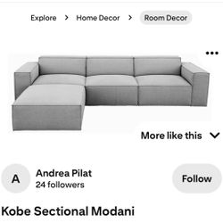 Modani sectional Couch In grey 