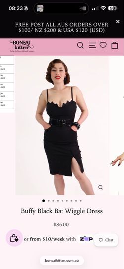 Buffy Black Bat Wiggle Dress