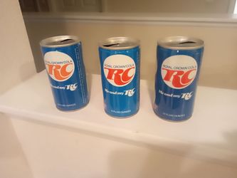 Vintage 1977 R.C. Cola Baseball Cans