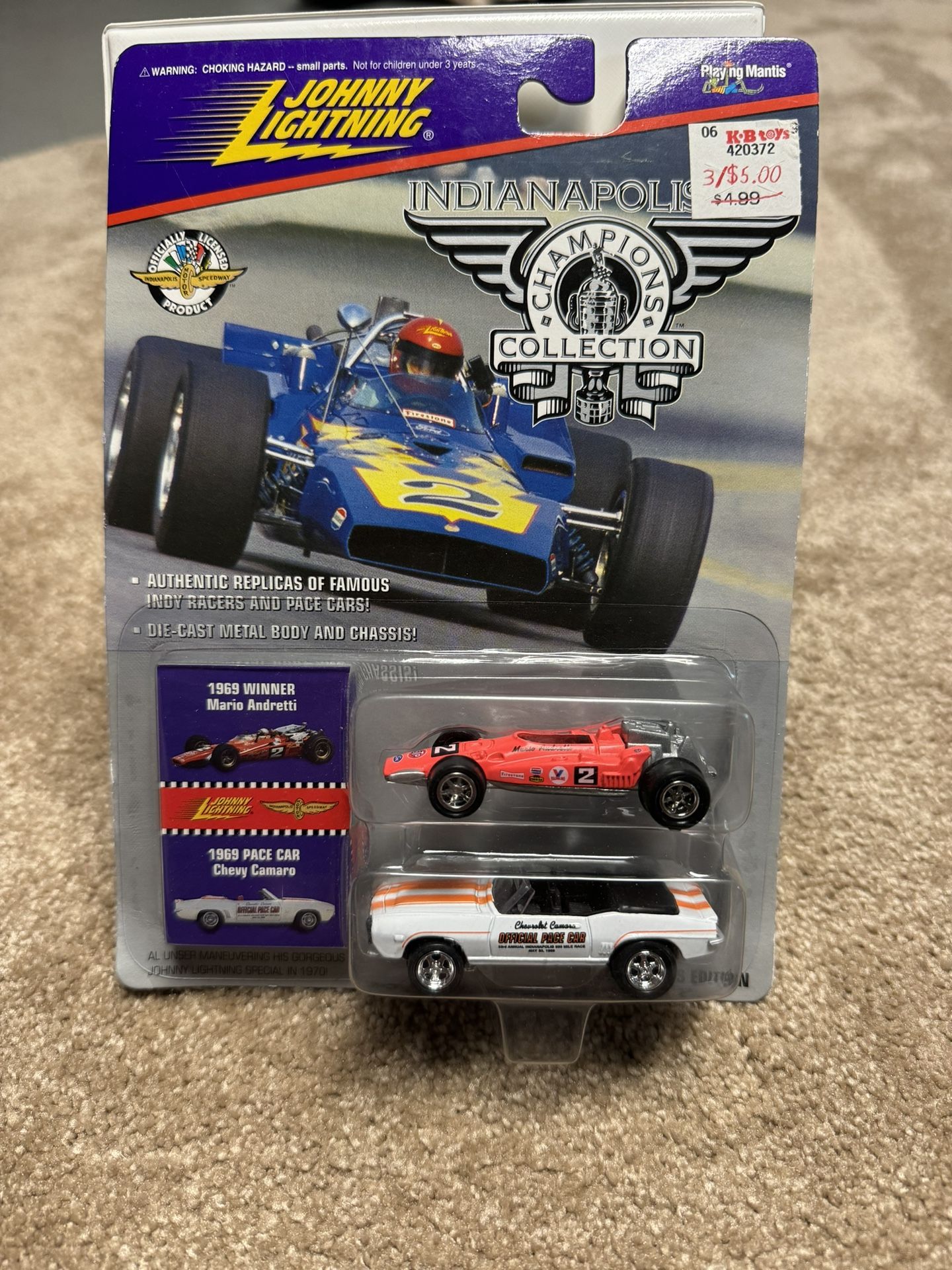 Johnny Lightning | Indianapolis 500 Champions Collection | 1969 Mario Andretti Chevy Camaro Pacecar