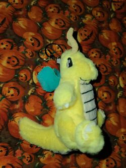 Fuzzy Pokemon Dragonite Plush Keychain